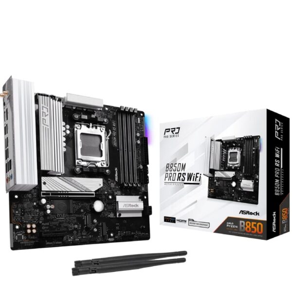art_asr-pb20b850m20pro20rs20wifi_1-advmo-08e7c07e0254 Placa Base Asrock B850M Pro RS WiFi/ DDR5/ PCIe 5.0/ Socket AM5/ Micro ATX