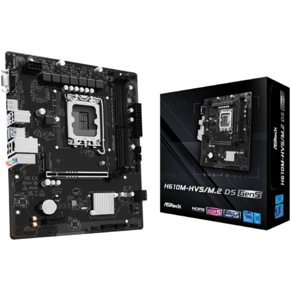art_asr-pb20h610m-hvs20m220d520g5_1 Placa Base Asrock H610M-HVS M2 D5 G5 Socket 1700/ DDR5/ PCIe 5.0/ Micro ATX